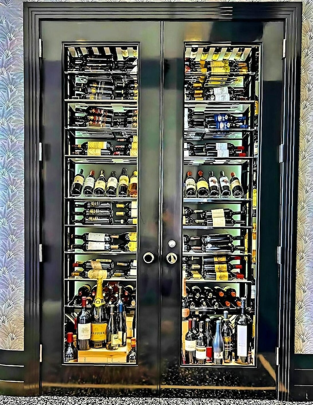 wine area with electric panel