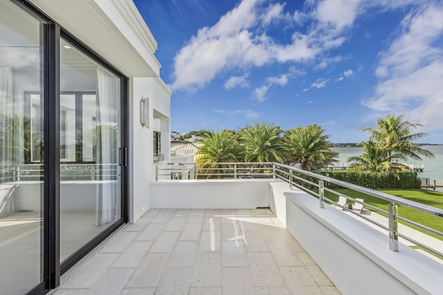 balcony with a water view