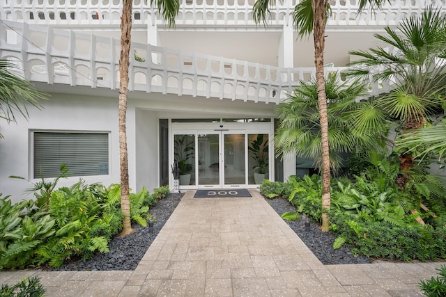 view of exterior entry with french doors