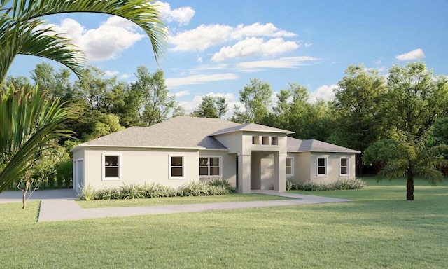 view of front of home featuring a front yard