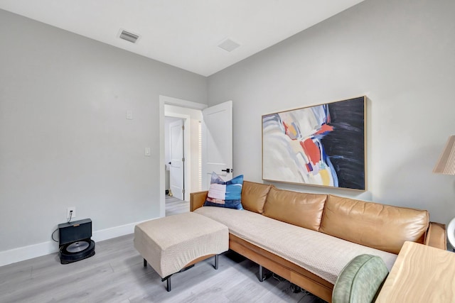 living room with hardwood / wood-style floors