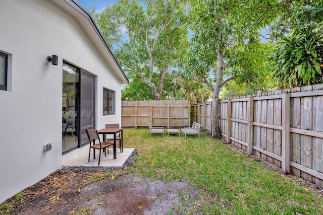 view of yard with a patio