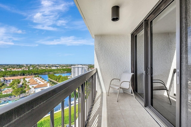 balcony with a water view