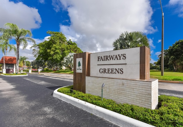 view of community sign