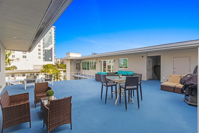 view of patio / terrace featuring an outdoor hangout area