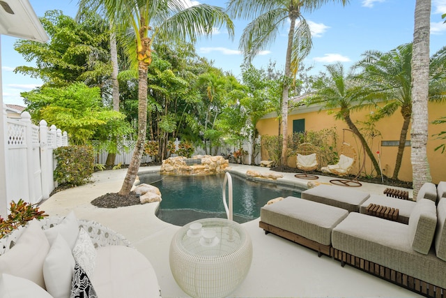 view of pool with a patio area