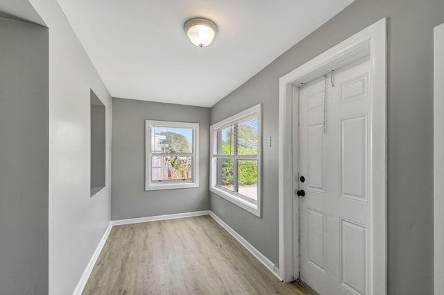 interior space featuring light wood-type flooring