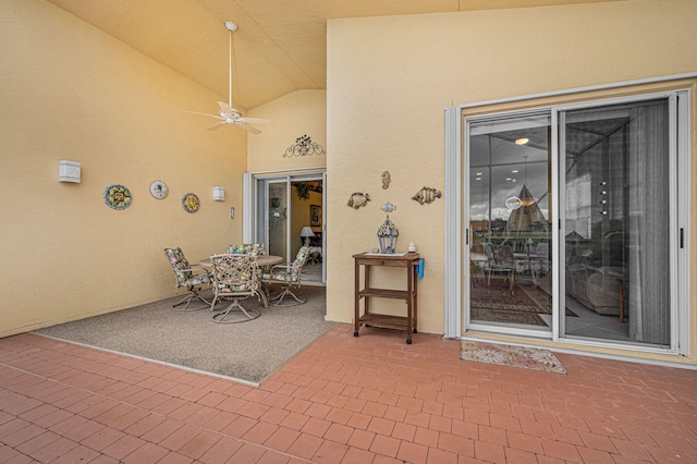 view of patio / terrace featuring ceiling fan