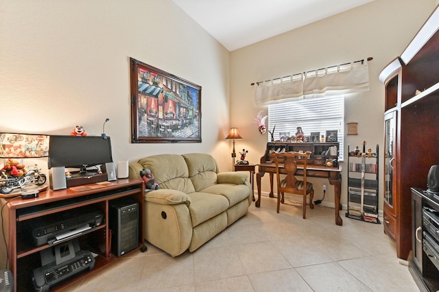 interior space featuring light tile patterned floors