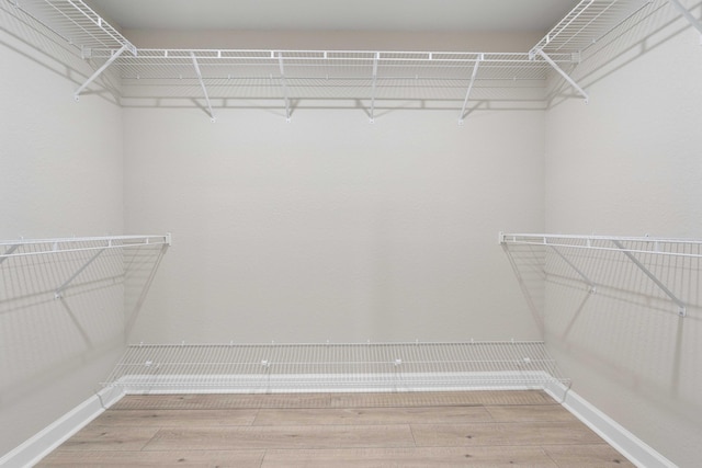 spacious closet with wood finished floors