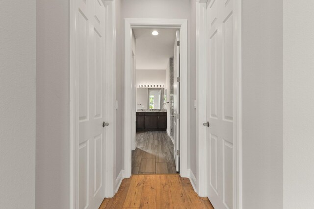 walk in closet with wood-type flooring