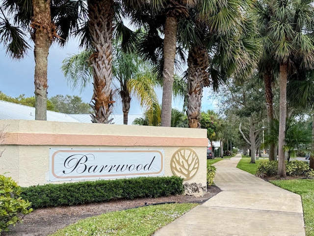 view of community sign