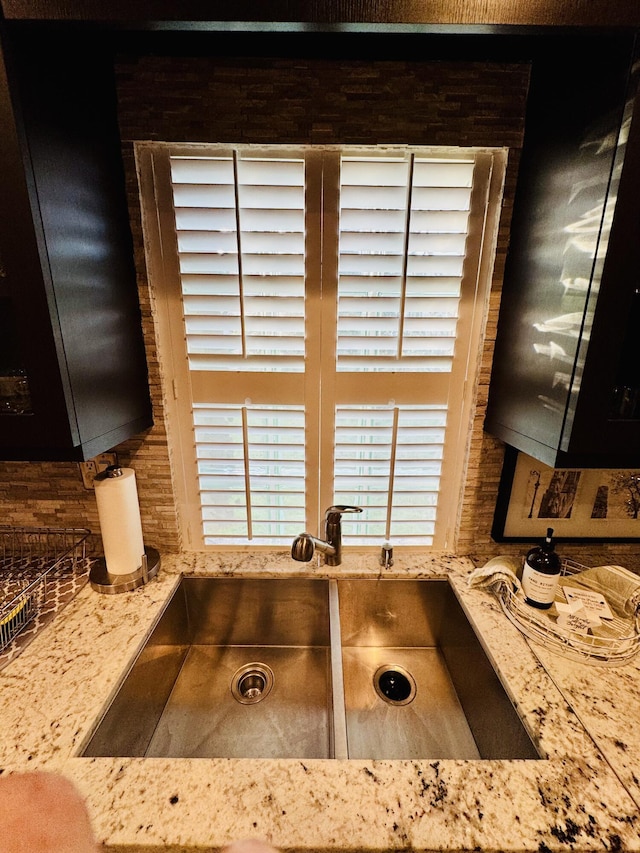 interior details with light stone countertops