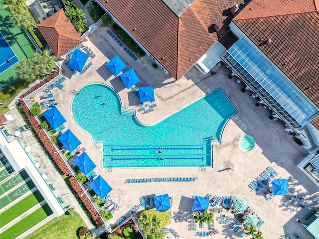 5258 Europa Dr Unit H, Boynton Beach, FL 33437 - drone / aerial view of a pool