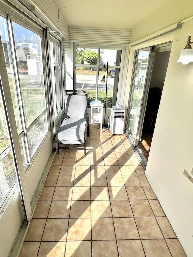 sunroom with cooling unit