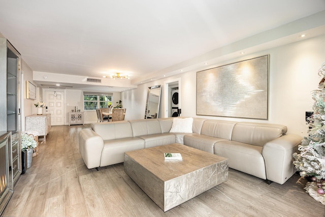 living room featuring light hardwood / wood-style floors