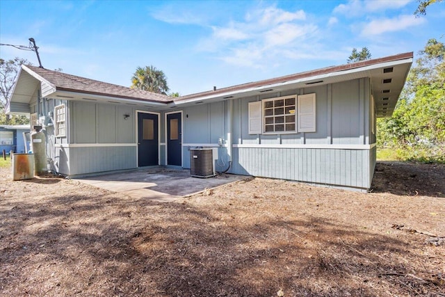 single story home with a patio area and central AC