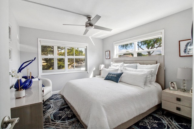 bedroom with ceiling fan