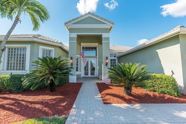 entrance to property with french doors