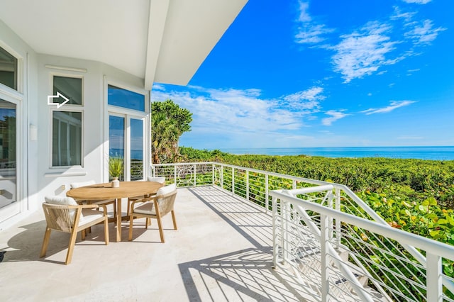 balcony with a water view