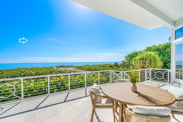 balcony with a water view