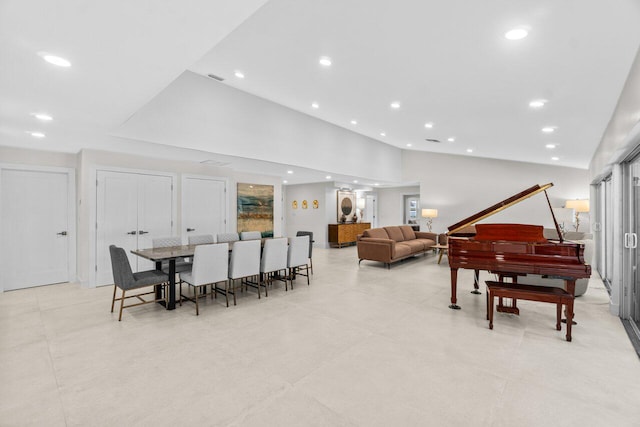 4246 Live Oak Blvd, Delray Beach, FL 33445 - dining room with recessed lighting and high vaulted ceiling