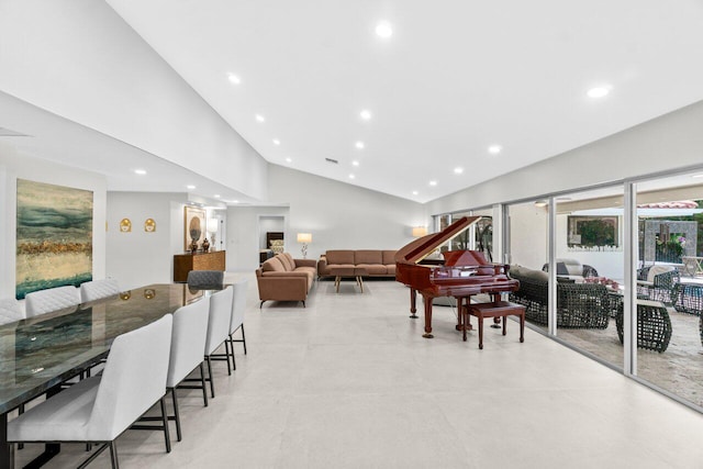 4246 Live Oak Blvd, Delray Beach, FL 33445 - dining area featuring recessed lighting and high vaulted ceiling