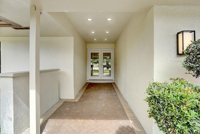 doorway to property with french doors