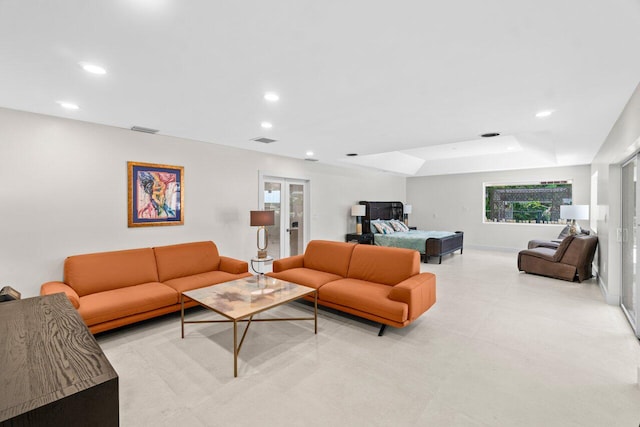 4246 Live Oak Blvd, Delray Beach, FL 33445 - living area with recessed lighting, baseboards, plenty of natural light, and a raised ceiling
