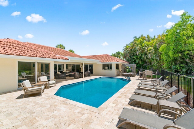 4246 Live Oak Blvd, Delray Beach, FL 33445 - view of swimming pool with a patio area and outdoor lounge area