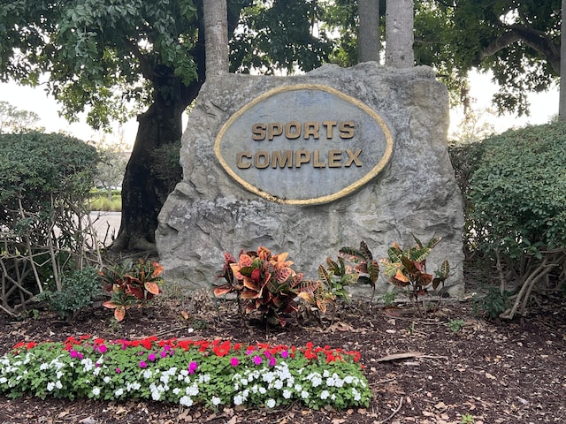 view of community sign