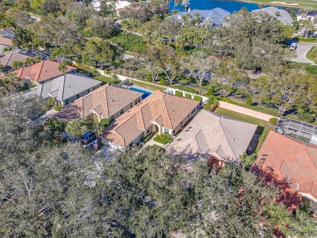 bird's eye view with a residential view