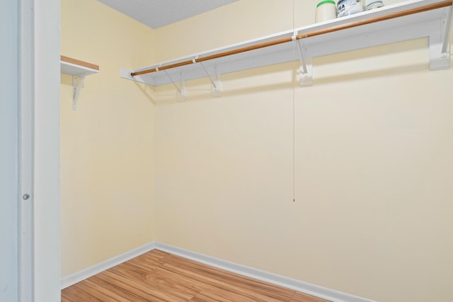 spacious closet featuring hardwood / wood-style flooring