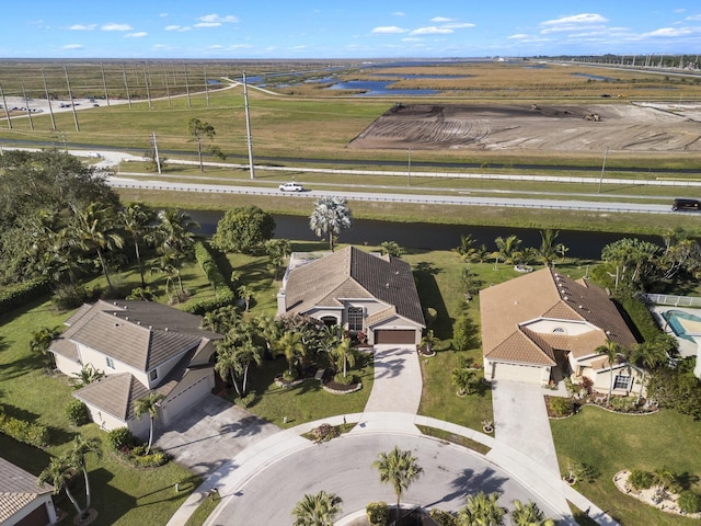 aerial view with a rural view