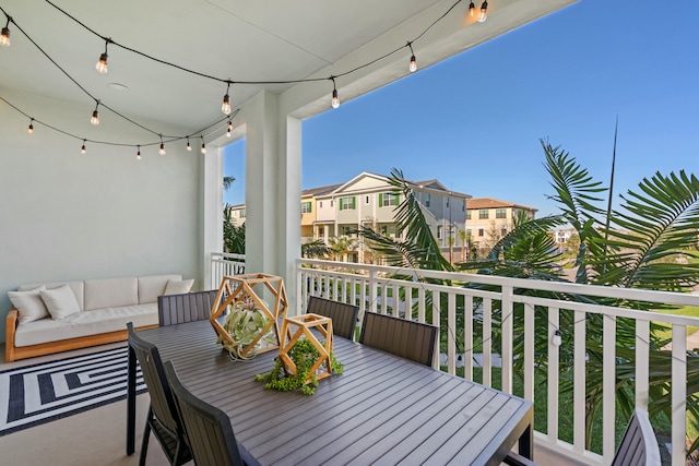 balcony featuring outdoor lounge area