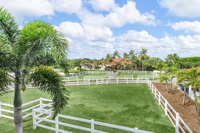 view of yard featuring a rural view