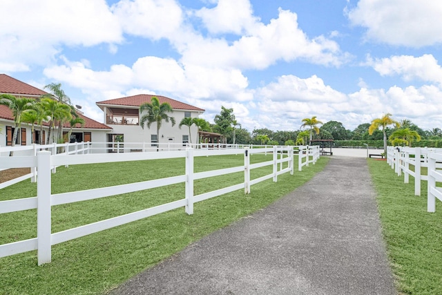 exterior space with a yard