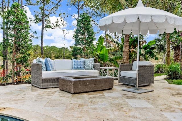 view of patio with outdoor lounge area