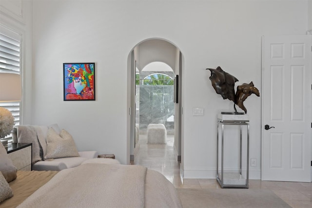 view of tiled bedroom