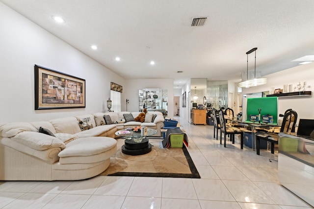 view of tiled living room