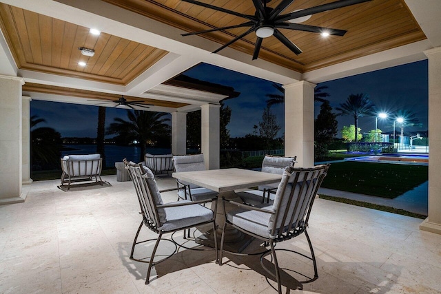 view of patio / terrace with ceiling fan