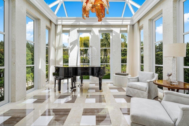 sunroom / solarium featuring a healthy amount of sunlight