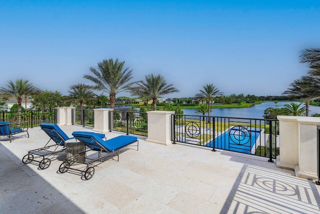 16071 Quiet Vista Cir, Delray Beach, FL 33446 - view of patio featuring a water view