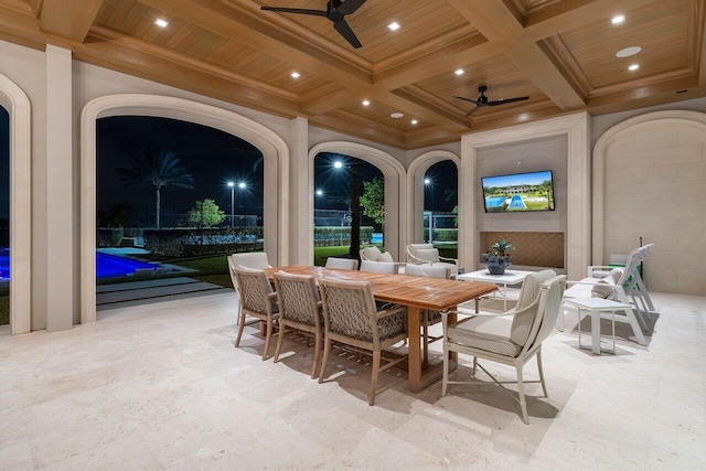 16071 Quiet Vista Cir, Delray Beach, FL 33446 - view of patio / terrace with a ceiling fan and outdoor dining area