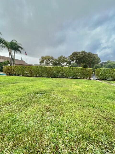 view of yard with a water view