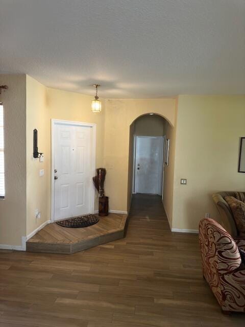 entryway featuring dark wood-type flooring