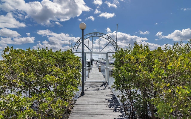 view of dock area