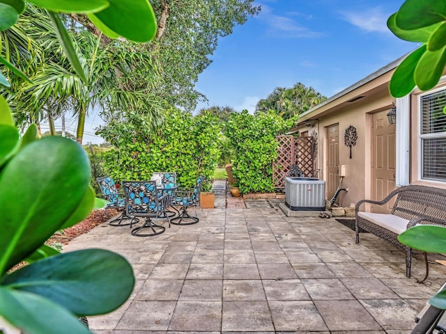 view of patio / terrace with central air condition unit