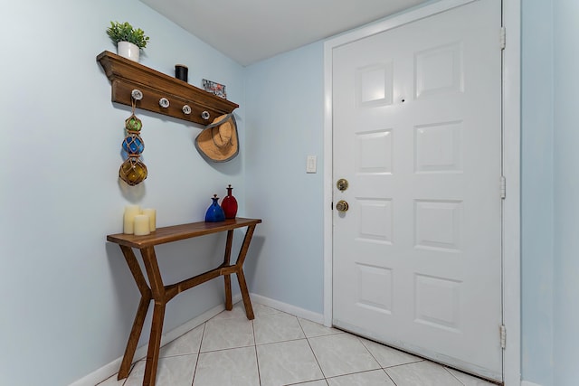 entryway featuring light tile patterned floors