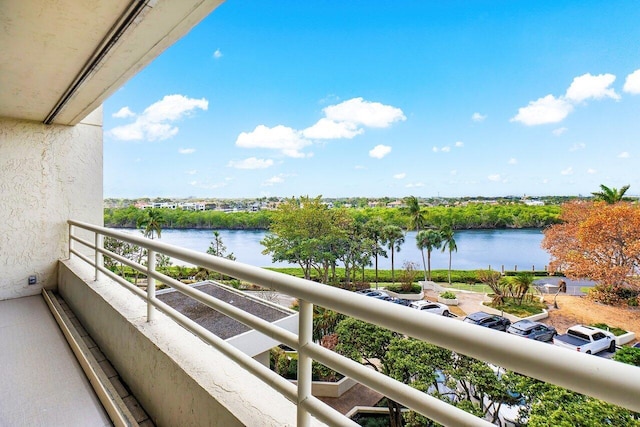 balcony with a water view